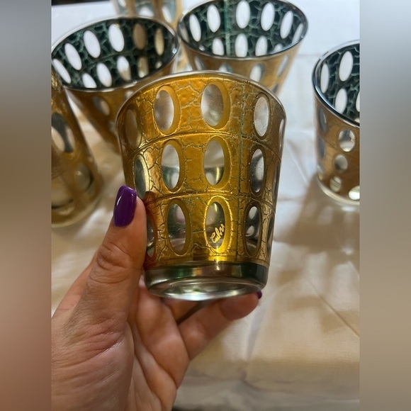 Culver 22k gold highball and low ball glasses set of 6 vintage - Picture 8 of 9